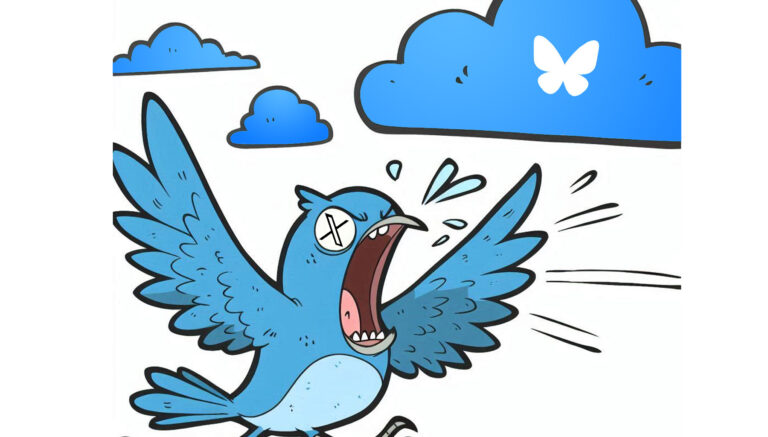 twitter bird at bluesky